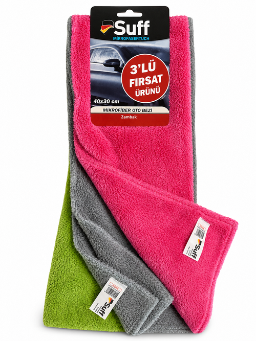 Suff 3-delige Actieset Microvezel Droogdoek (Orchidee) 40x30 cm (A07-4030-250)