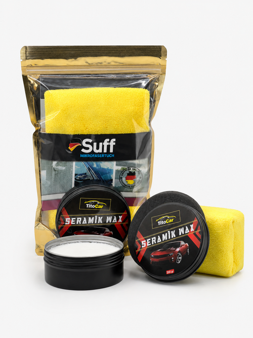 TitoCar Keramische Wax 200 gr met Microvezeldoek en Pad