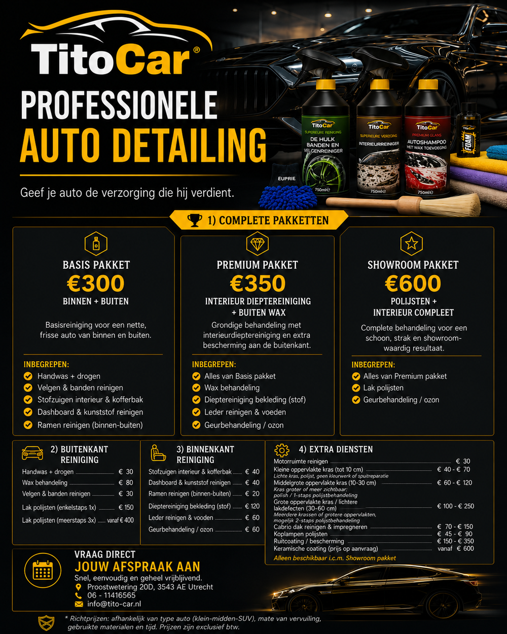 Prijslijst TitoCar Detailing